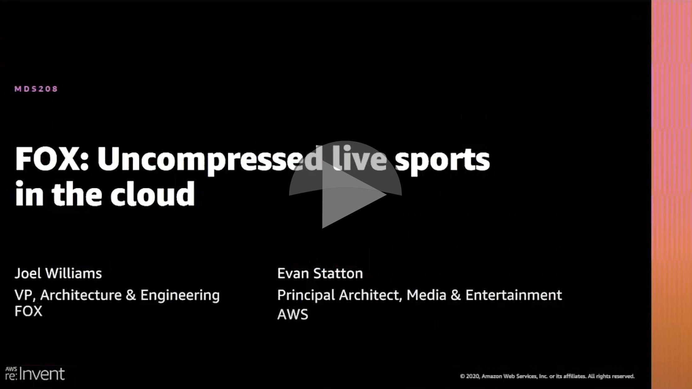 Video FOX – Uncompressed live sports in the cloud